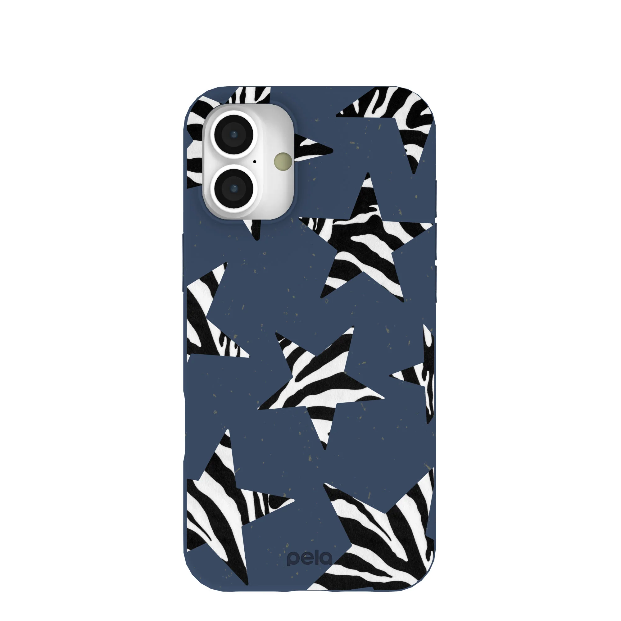Navy Blue Zebra Stars iPhone 16 Plus Case